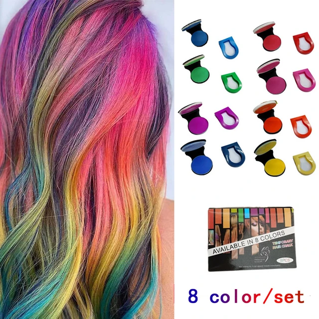 8 colors Disposable Hair Chalk Powder Temporary Hair Color Spray Pastel  Salon Styling Tool Hair Dye Color Paint Soft Accessories - AliExpress