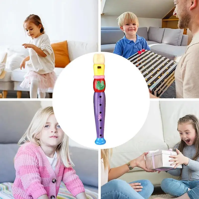 Kids Slide Whistle Wooden Flute Toy for Kid Musical Instrument Early Music Education Develop 6-Holes Recorder Wooden Flute Musical Instruments