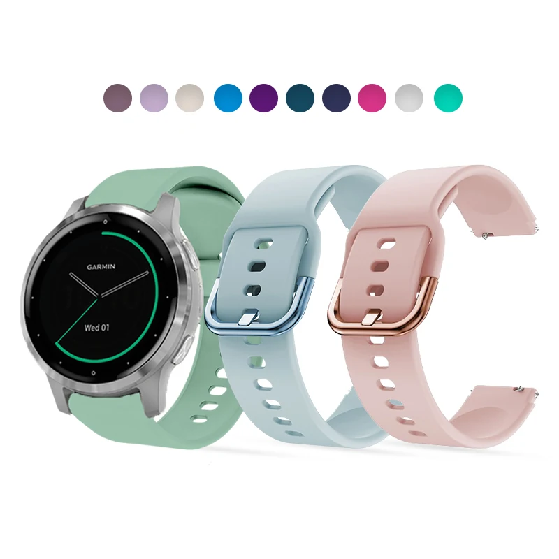 Cinturino In Silicone 18 Mm Per Garmin Venu 2s E Vivoactive 4S – Morbido E Impermeabile – Nero
