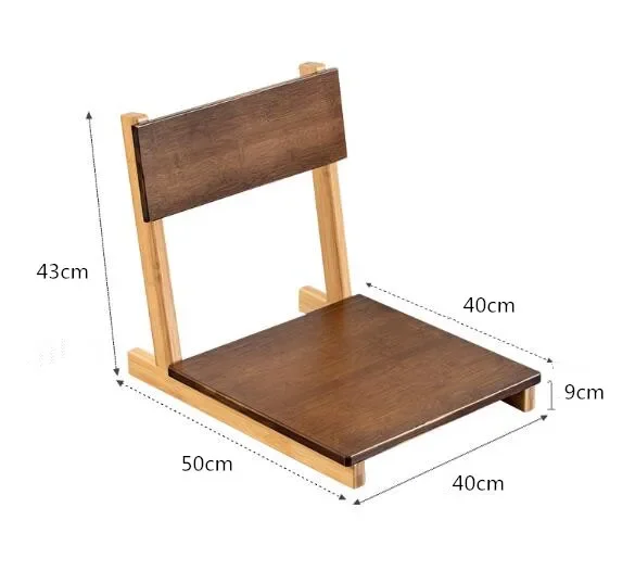 Bamboo Legless Chair, Tatami Floor Backrest, Japanese Style Zen Seat-Eco-Friendly Living Room Furniture, LED Desk Lamp