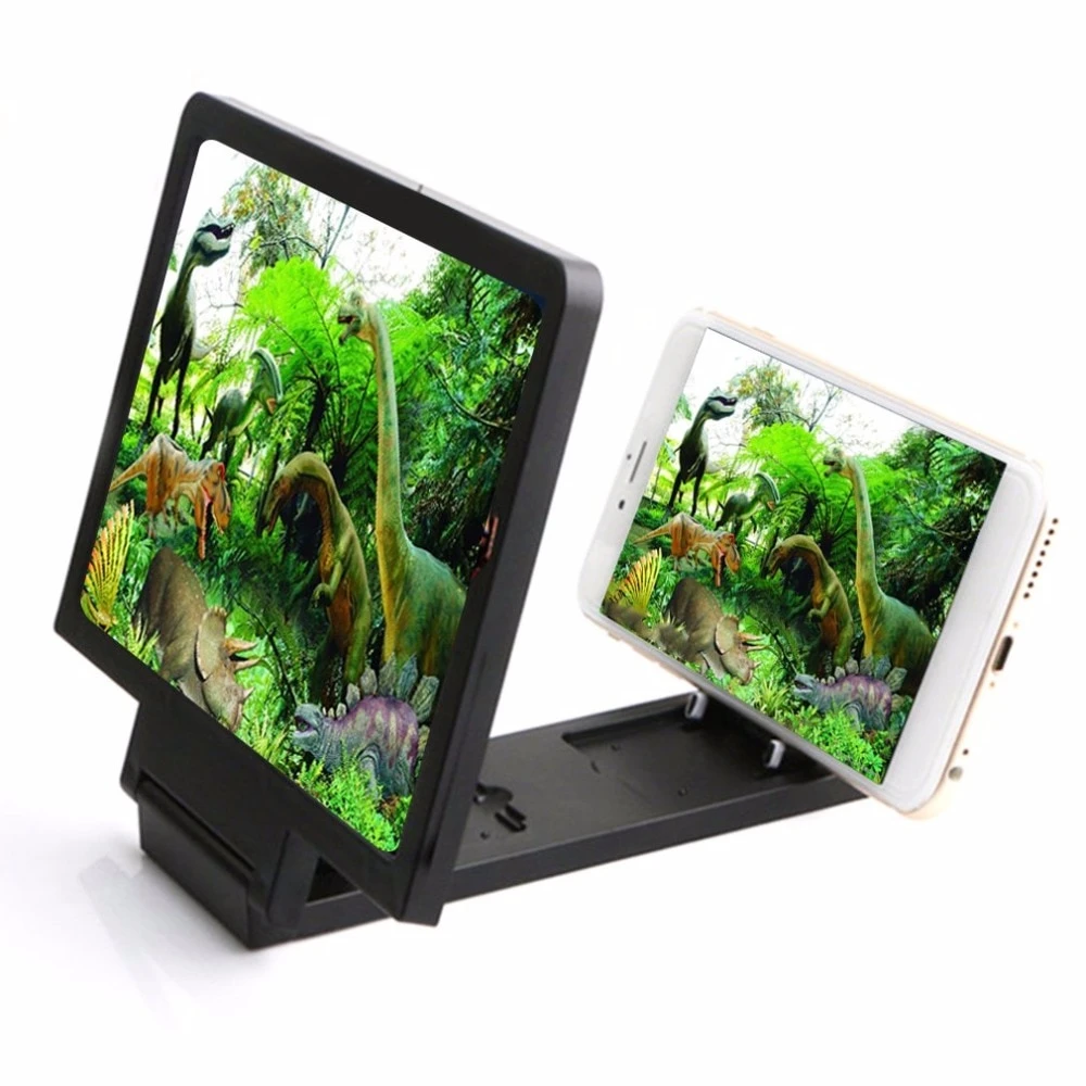 Screen Magnif 3D Movie Amplifier 3X Zoom Enlarged Phone Screen 3D Video Amplifier Radiation Eye Treasure To See Films Magnifier mobile stand holder