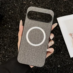 Premium Magnetic Fabric Slim Shockproof Case Cover for Pixel 9-9 Pro (Grey)