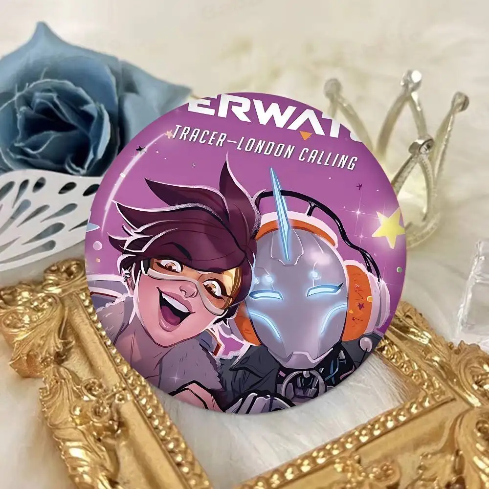 Overwatch Slogan Round Button Pins – Creative Brooches for Backpacks & Clothes, Fashion Cartoon Jewelry Gifts