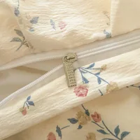 Bonenjoy Housse de couette en dentelle imprimée pour la maison, housse de couette à volants, literie pour chambre d'enfant et d'adultes (fourre d'oreiller nécessaire de commande) 6