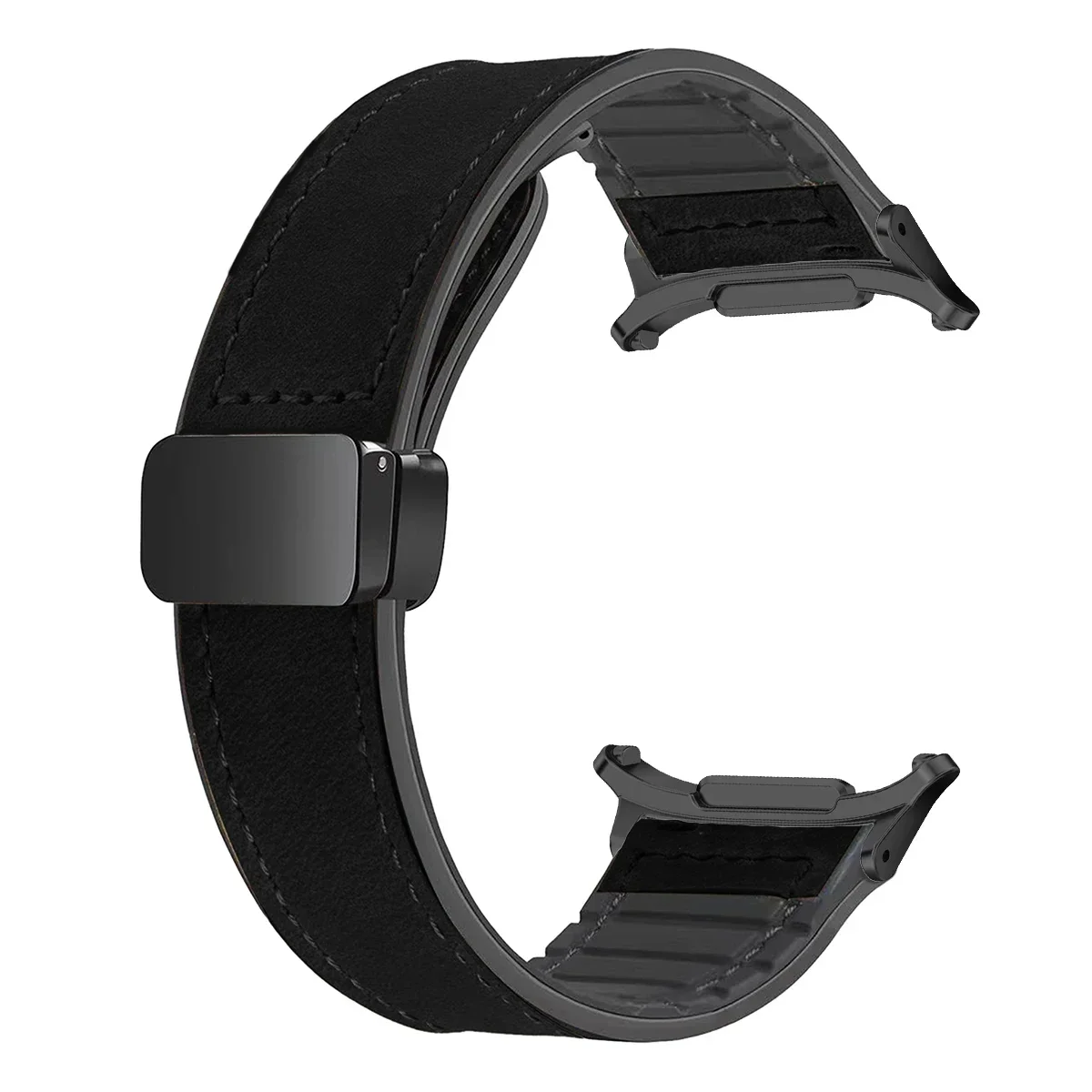 Premium Leather Silicone Magnetic Band Bracelet