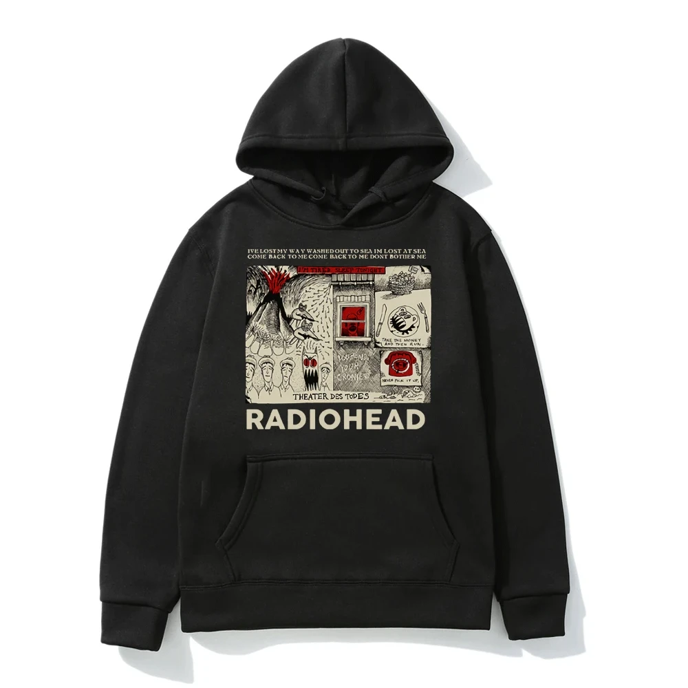 

English Rock Band Radiohead Print Hoodie Men Women Fashion Oversized Hooded Sweatshirts 90s Vintage Hip Hop Music Album Pullover