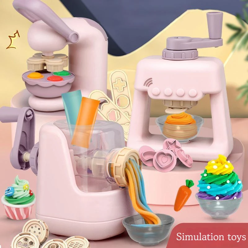 Kitchen Toys Pretend Kitchen Toys Pretend Food Toys Doll House Toys Diy Clay Pasta Machine Children Pretend Play Simulation Kitchen Ice Cream Machine Suit Model Girl Toys Gift