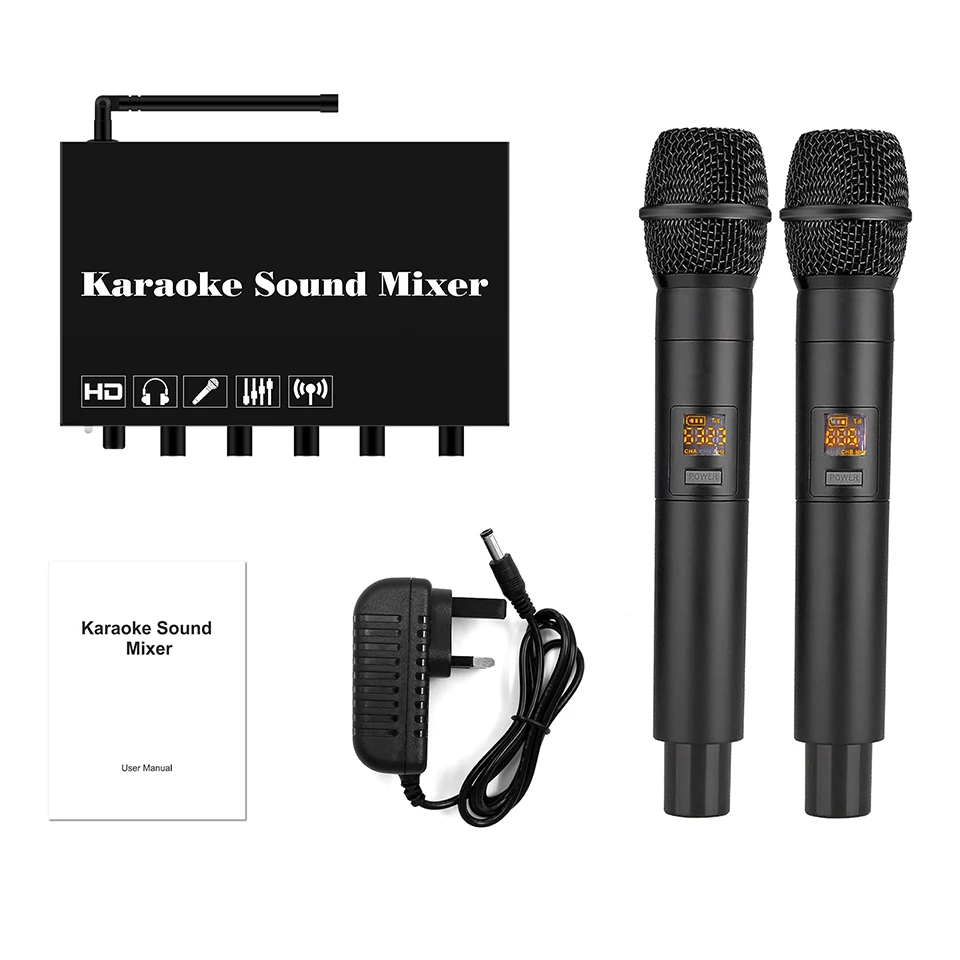 HDMIKaraokeSoundMixerwithWirelessMicrophoneSupportBluetoothV50