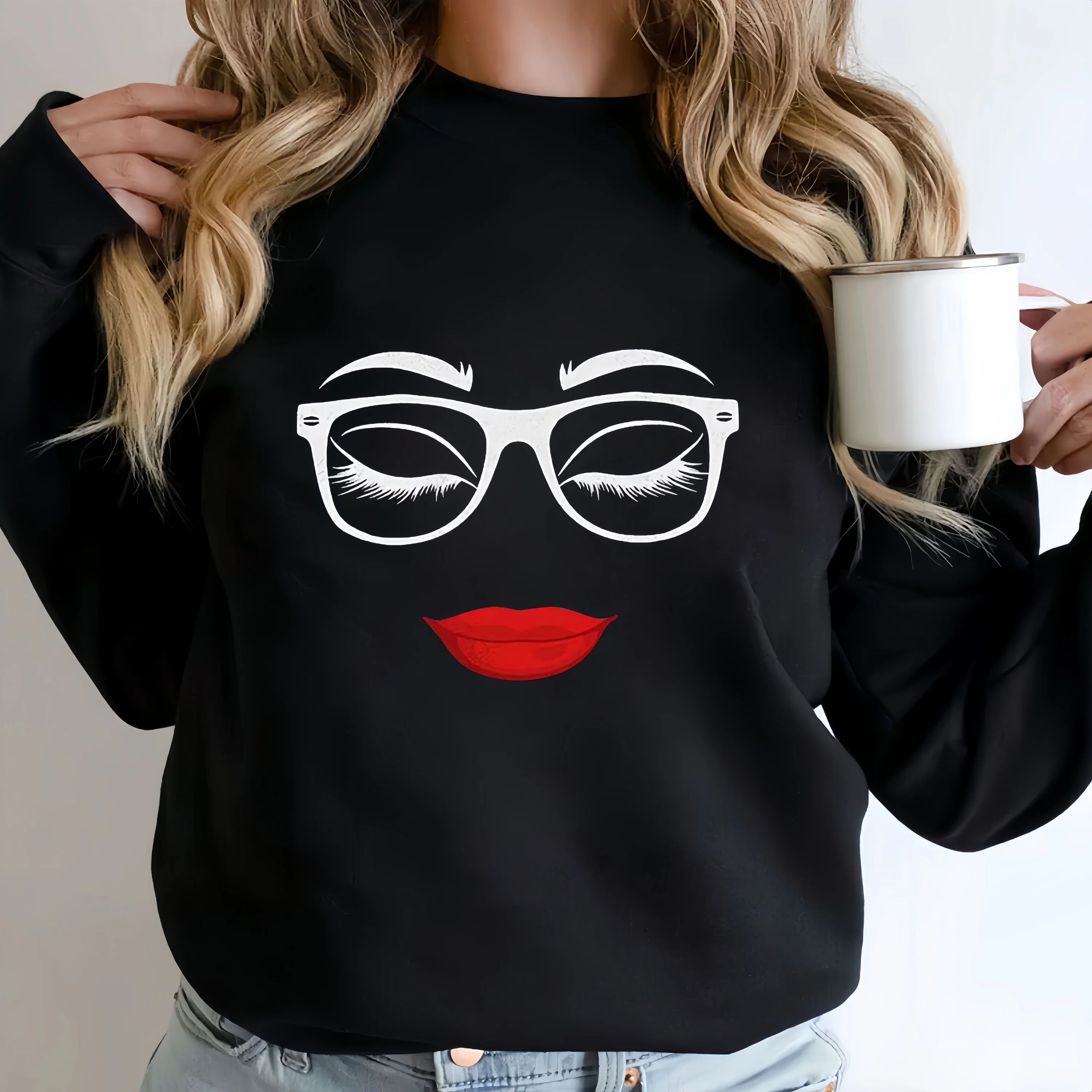 

Youthful Cute Graphic Print Sweatshirt Women Fashion Creativity Casual Street Trendy Long Sleeve Pullover Thin Spring