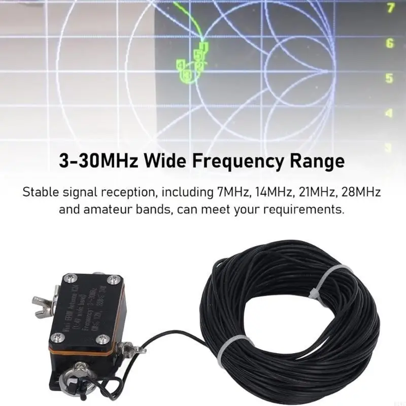 3-30MHz 포켓 EFHW 안테나는 무선 신호 수신을 향상시킵니다. 1:49 소형 표준 인터페이스 엔드 페드 단파 안테나