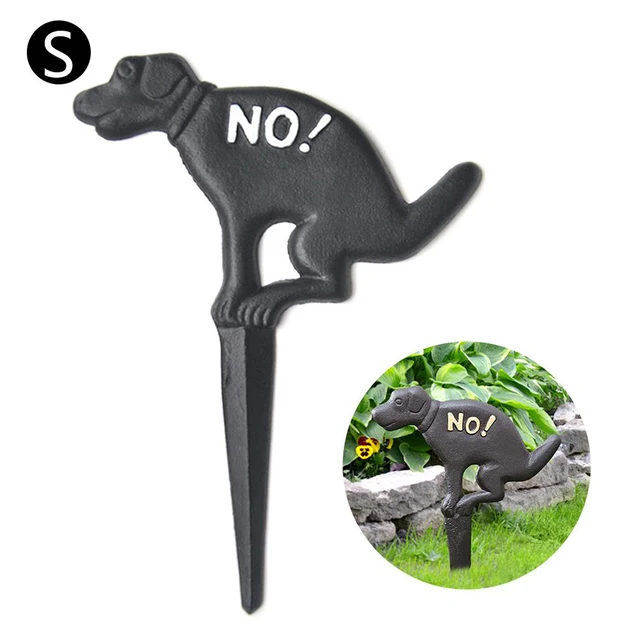1 Db Öntöttvas Jelzőtábla Kerti Földdugó Kártya Udvar Nincs Kutya' Figyelmeztető Fű Dekoráció Kültéri Távolság Karbantartás Kiskutya Sturdy Pagan