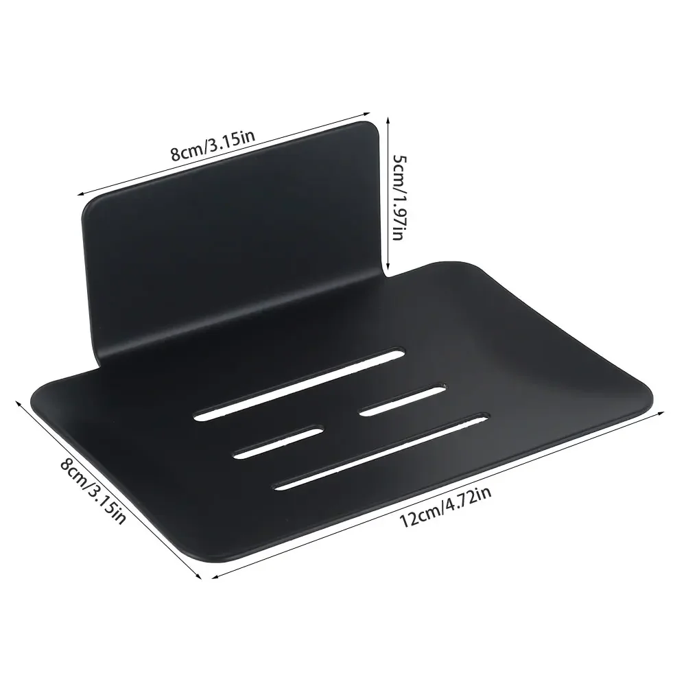 Stainless Steel Pasting Wall-Mounted Drainage Soap Dish Tray No Drilling Soap Sponge Holder Rack Bathroom Accessories
