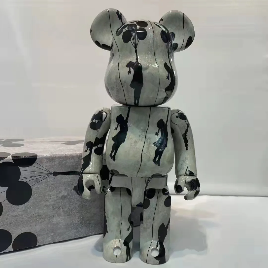 

Bearbrick Banksy Balloon Girl Building Block Bear 400% 28cm Fashion Doll Violence Bear Doll Ornament Gifts For Valentine's Day