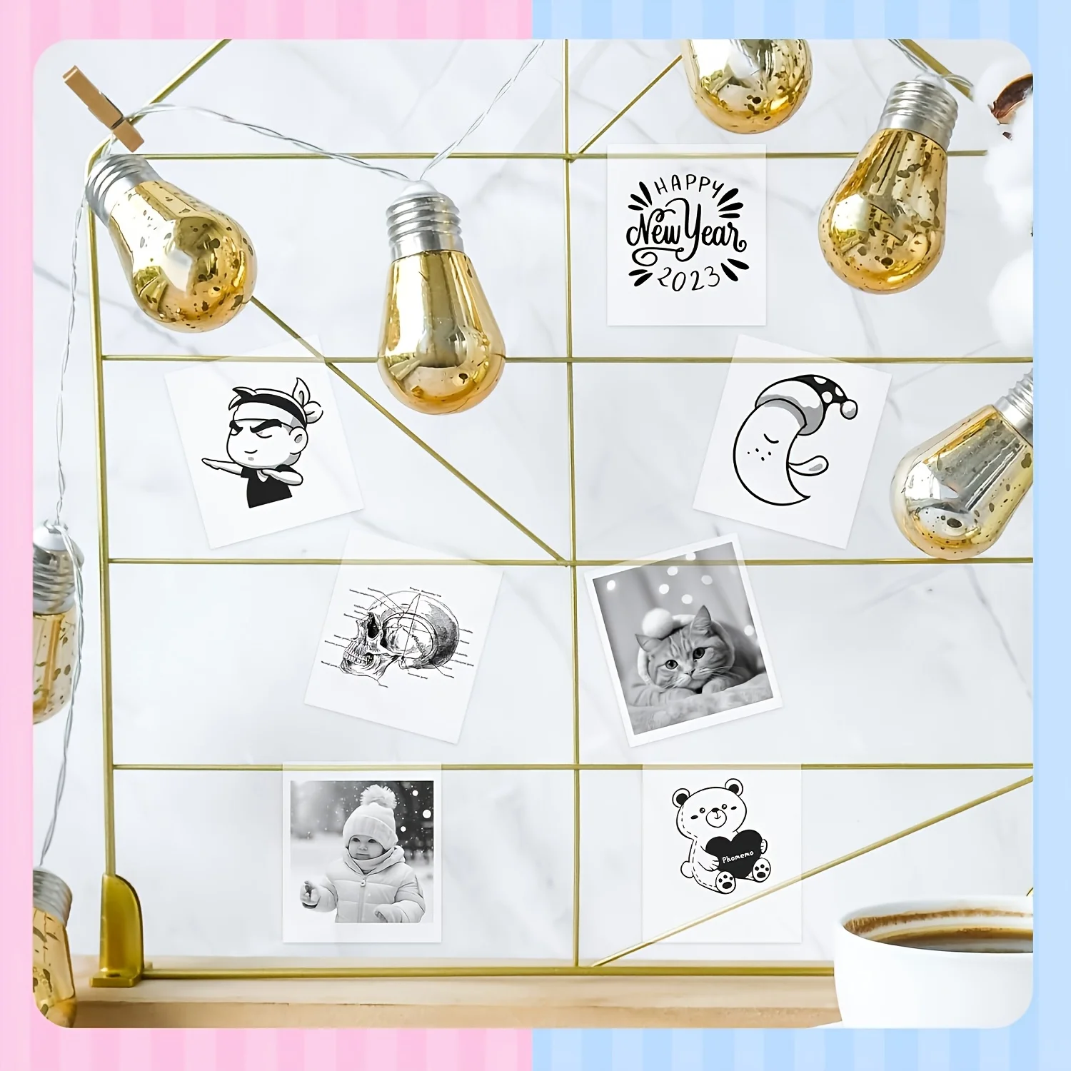 57mm x 25m 투명 감열지 롤, 미니 프린터용 자가 점착 스티커 용지, 잉크 필요 없음