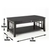 Cassidy Indoor Traditional with Storage and Shelf Rectangle Coffee Table, Black 5