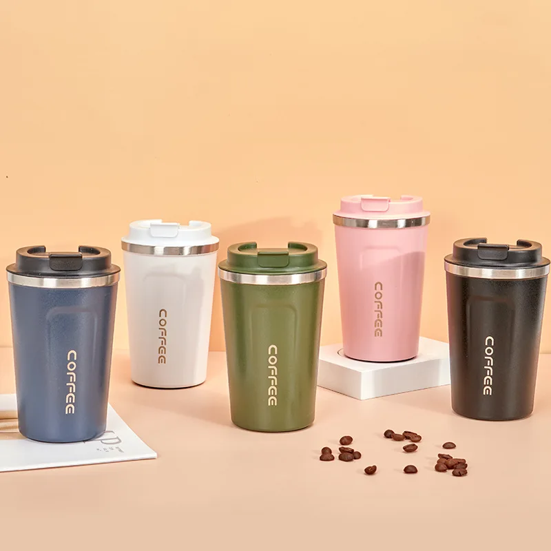 

304 stainless steel insulated cup portable car mounted outdoor water cup, second-generation coffee cup with cold and hot insulat