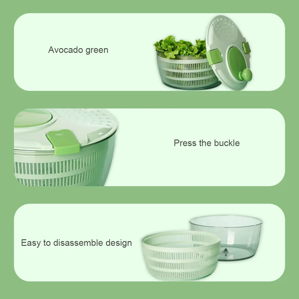 4L Vegetable Fruit Dehydrator Salad Drying Drain Basket Multifunction Food Drying Dehydrator Salad Dryer Tool Kitchen Supplies