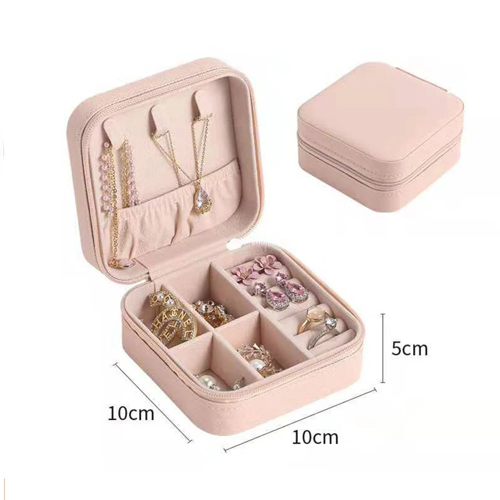 1Pcs PU Leather Double Layer Multifunctional Waterproof Jewelry Storage Box Travel Portable For Ring Earrings Necklace Bracelet