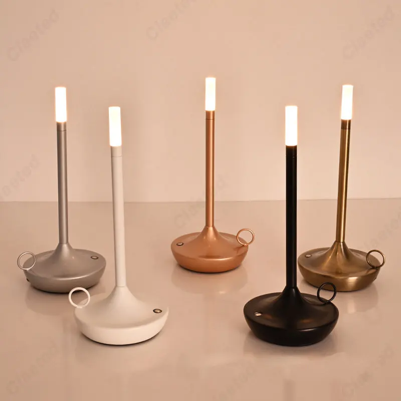

Candle Creative Table Lamp for Bedroom Rechargeable Touch Lamp Camping Lamp Rechargeable USB-C USB Lamp Dining Atmosphere Light