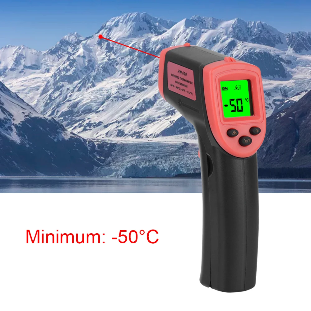 1pc Infrared Thermometer Gun - Handheld Heat Temperature Gun For Cooking,  Pizza Oven, Grill & Engine - Laser Surface Temperature Reader -58f To 1112f  - Not For Human