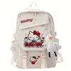 MINISO Large Capacity Hello Kitty Backpack Fashion Kawaii School Bag Waterproof Nylon Fabric for Girl Student 6