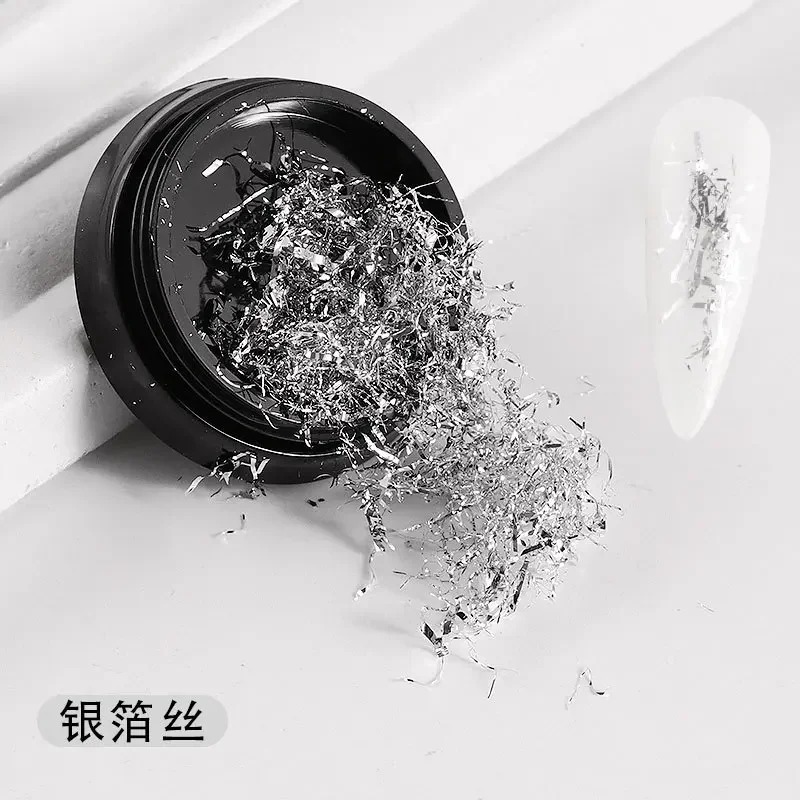 

Nail Enhancement Japanese New Product Gold Foil Fragment Nail Oil Glue DIY Decoration Gold and Silver Tin Foil Paper Foil Art