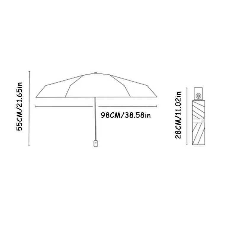 Outdoor Automatic Sunshade Umbrella Rain Or Shine Dual-use Umbrella Three-fold Folding