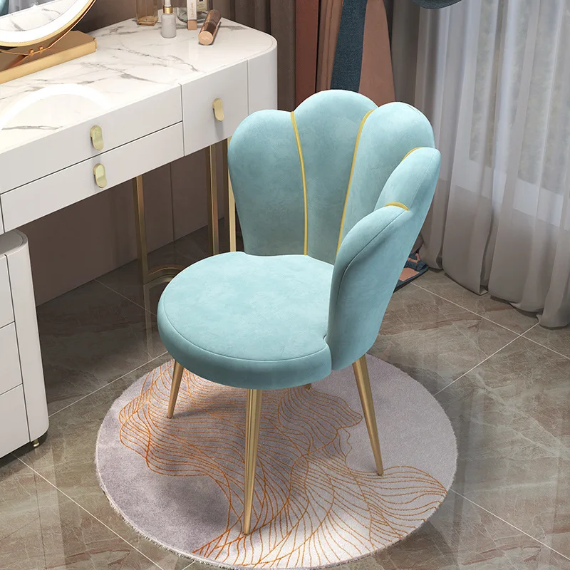 Chaise De Coiffeuse Avec Nœud Arrière, Tabouret De Maquillage Sans Accoudoirs En Velours Avec Pieds En Métal Pour Chambre à Coucher, Salon, Dressing