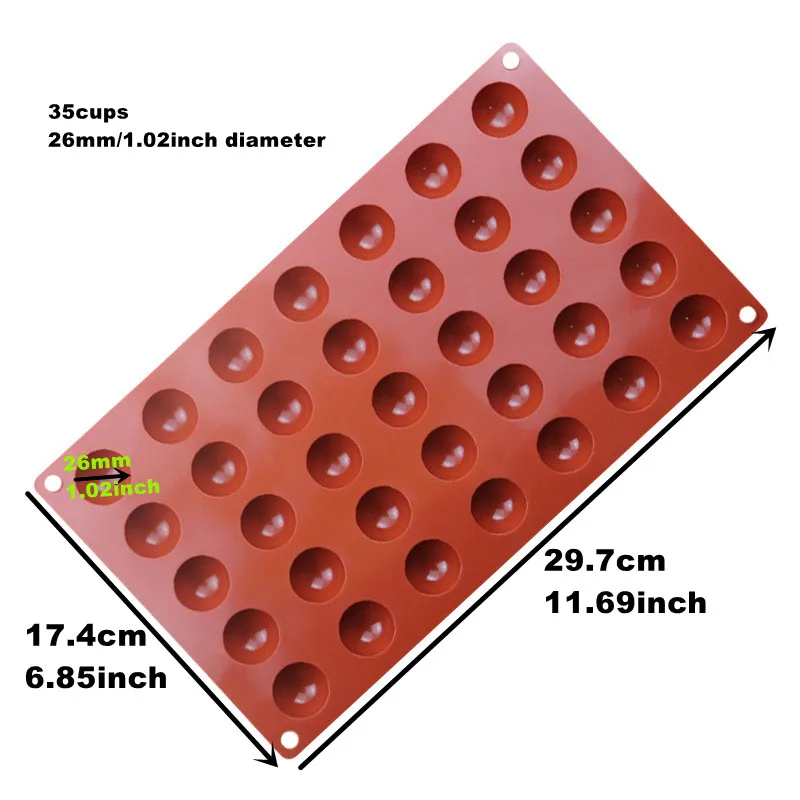 Silicone Semi-Sphere Baking Mold for Chocolate, Cake, Pudding, Candy, and Jelly