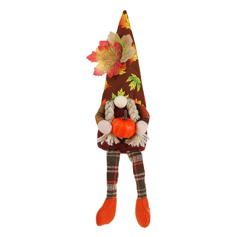 

Thanksgiving Maple Leaf Faceless Elderly Doll Fall Harvest Festival Holding Corn Rudolph Pumpkin Dolls