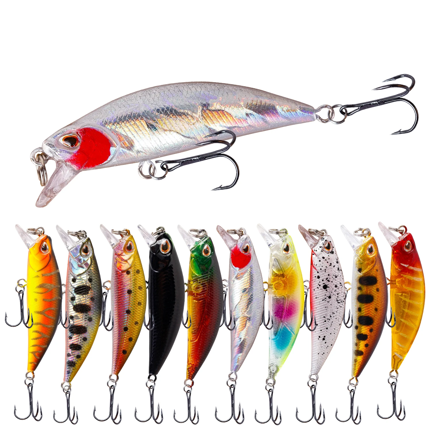 

1Pcs sinking Minnow Fishing Lure Wobblers 5cm 5g Isca Artficial plastic Hard Bait High Quality Crankbait Bass Diving 0.6-1.5m