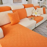 Elasticated Polar Fleece Sofa Seat Covers Chair Cover L-Shaped Couch Seat Slipcover Furniture Protector for Living Room 1