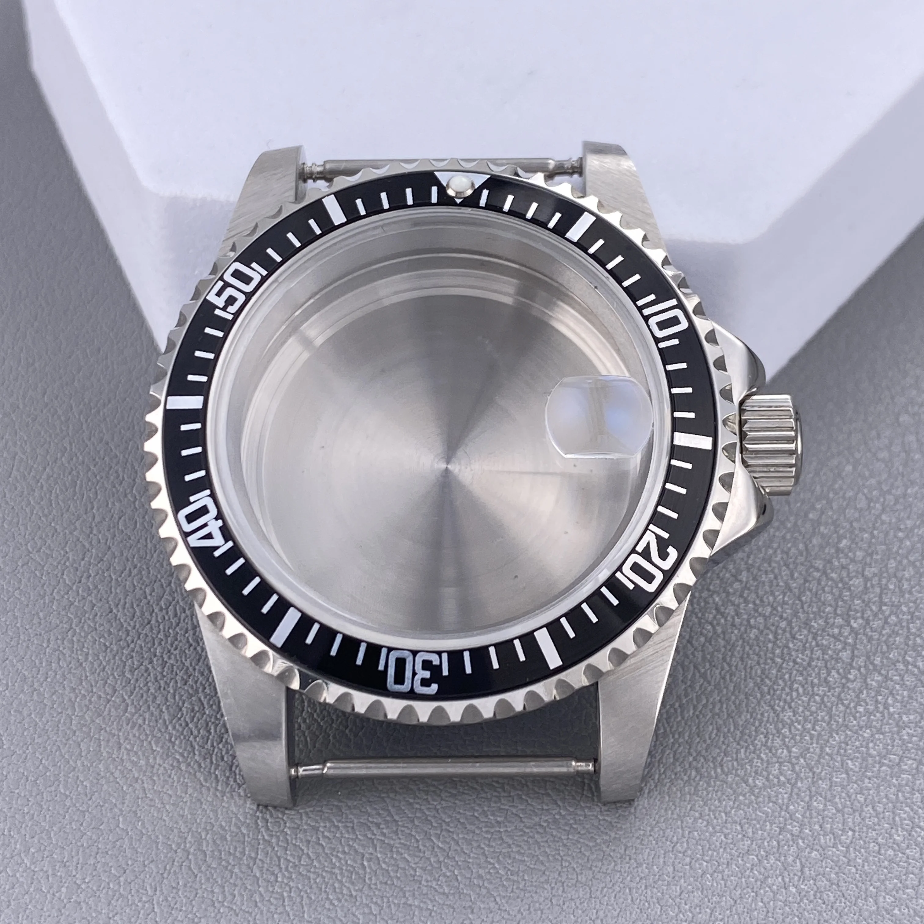 Vintage 39.5MM GMT/SUB Watch Case with 120-Click Bezel & Sapphire Glass
