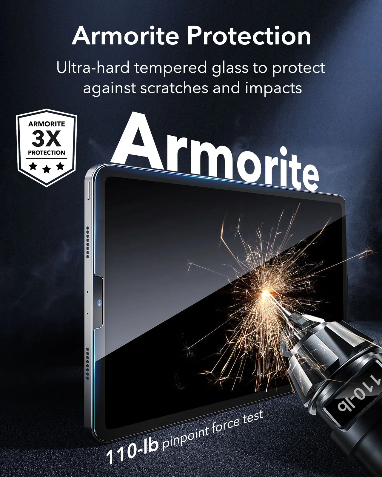 Protetor de Tela com Bandeja de Aplicação Armorite Esr Película de Vidro Ipad Pro 11 12.9 Ipad Air 5th 4th Gen Ipad 10 2pack - Imagem 2