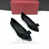 2025 new 100% genuine leather pointy butterfly knot flat Loafers Simple women's loafers elegant all season low heels 4