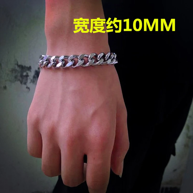 

Custom Name Bracelets For Men Women Silver Color Stainless Steel Curb Link Chain Bracelets Gift Wristband Classic Punk Jewelry