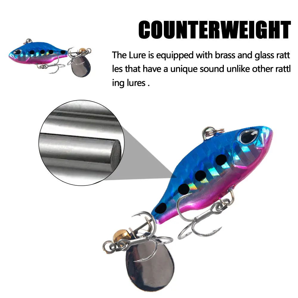 1 pz rotante metallo VIB vibrazione esca Spinner cucchiaio esche da Pesca 4.8cm 8.5g maschere trota Pesca invernale esche dure Pesca 18 1 pz rotante metallo VIB vibrazione esca Spinner cucchiaio esche da Pesca 4.8cm 8.5g maschere trota Pesca invernale esche dure Pesca 18