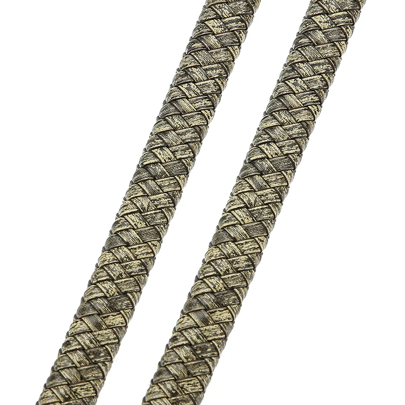 Cordon en Cuir Plat 0.5/1 mètre Vintage noir marron véritable cordons en cuir tressé 8mm