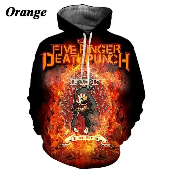 Männer und Frauen fünf Finger Death Punch Hoodies 3D-Druck lässig Herbst Winter Sweatshirts Hip-Hop Rock Hoodie – Detail 7