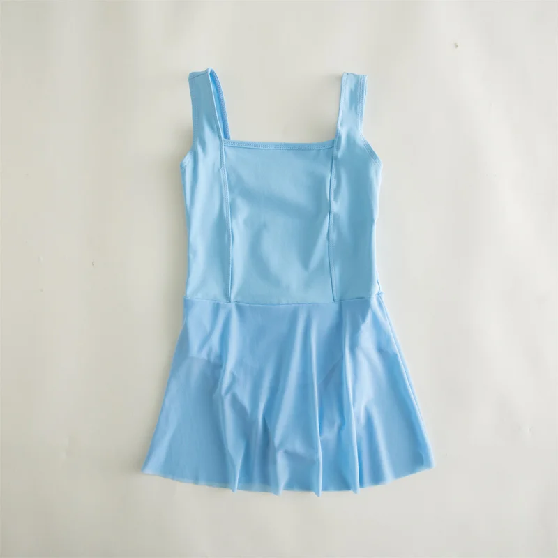Hot Sale Cheap New Coming Kids Girls Children Dance Wear Cotton Nylon Spandex Tank Ballet Leotards with skirt
