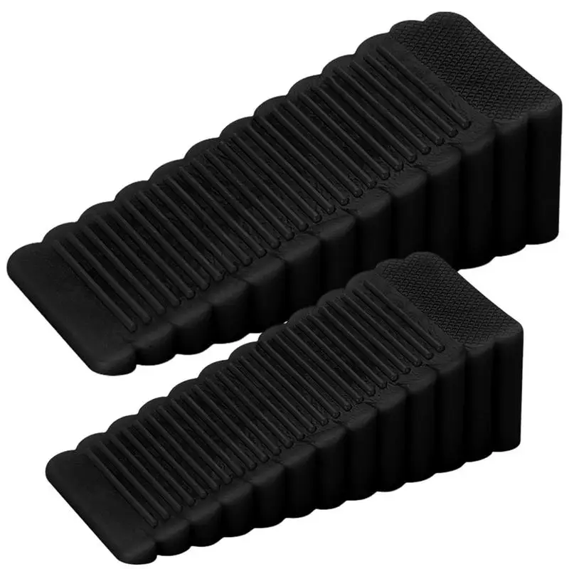 Silicone door stopper rubber doorstops wedge block door rear retainer safety windproof home office anti-collision stopper
