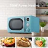 0.7 cubic feet retro desktop microwave, free delivery of kitchen essentials, 700 watts, blue, new 1