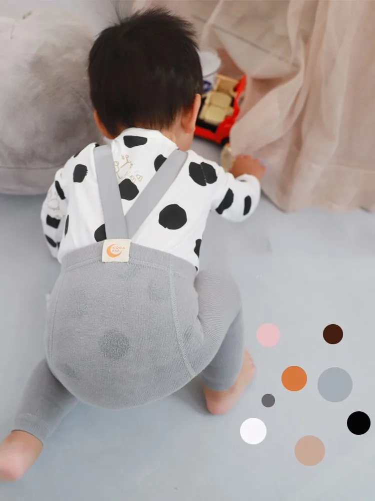 Baby Trousers Cotton Pants Baby Leggings Spring Fashion Boy Baby Solid High Waist Overalls Girl Children Cotton Leggings Infant Casual Suspenders Pants Kid Trousers