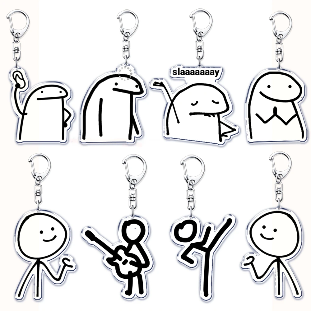 재미 있은 Meme Slay 암소의 Flork 액세서리 가방 펜던트 Stickman..