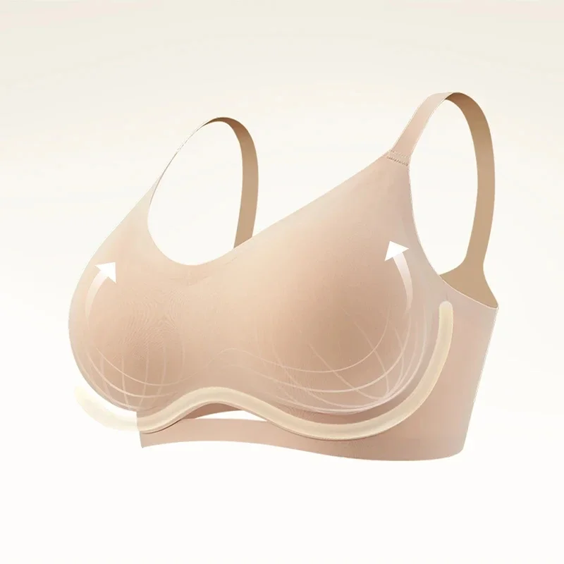 SUJIIN Sexy Push Up Bra for Small Chest Women Wireless Seamless Bralettes Middle Mold 3/4 Cup Padded Bra Female Underwear MX206A