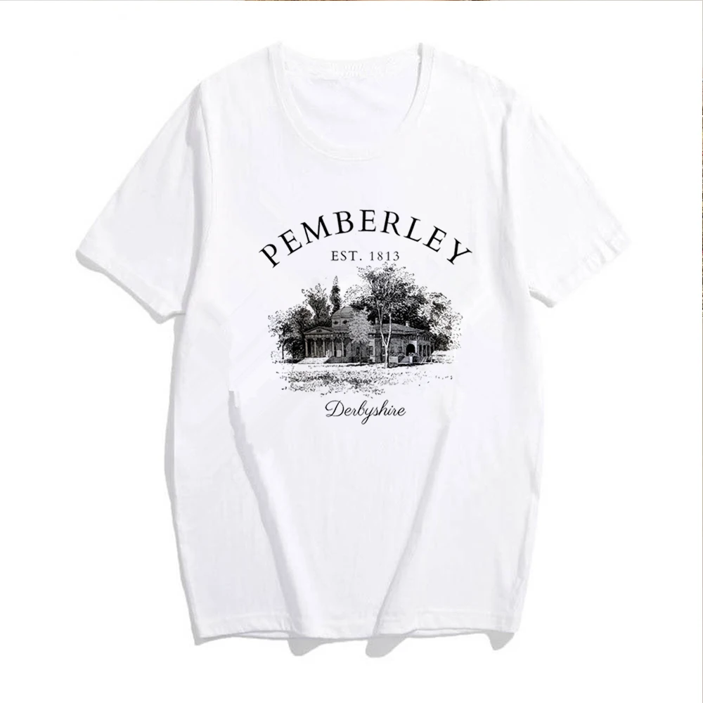 [Out of Print] Jane Austen / Pride and Prejudice - Pemberley Women's Relaxed Fit Tee (Heather White) - 高慢と偏見 リラックス フィット Tシャツ Pride and Prejudice - Pemberley unisex t-shirt — Out of Print