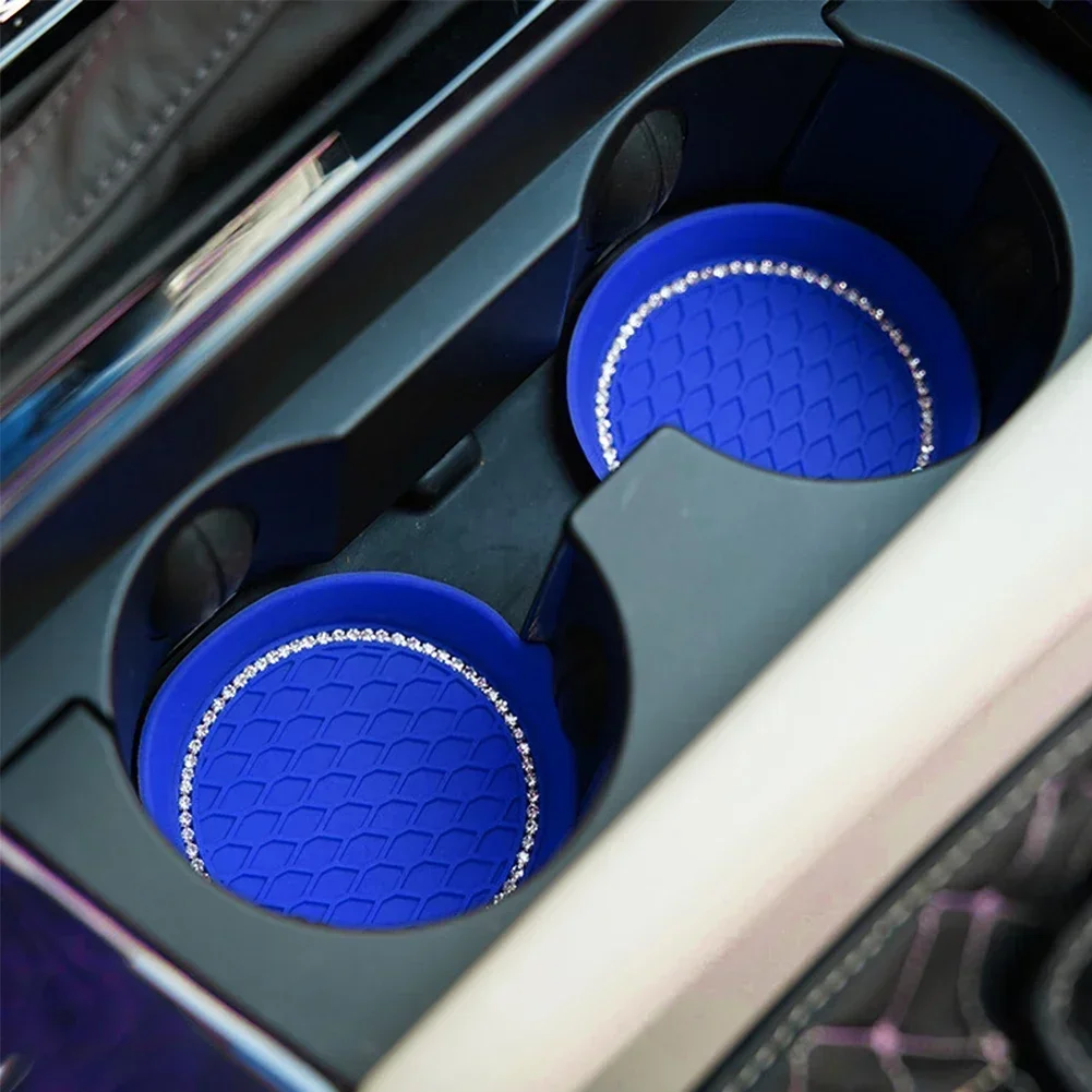 Universal Silicone Mat Non-Slip Car Coaster For Car Water Cup Auto Anti-Slip Cup Pad Drink Holder Mat Decoration Accessories cup holder coasters car coaster pads
