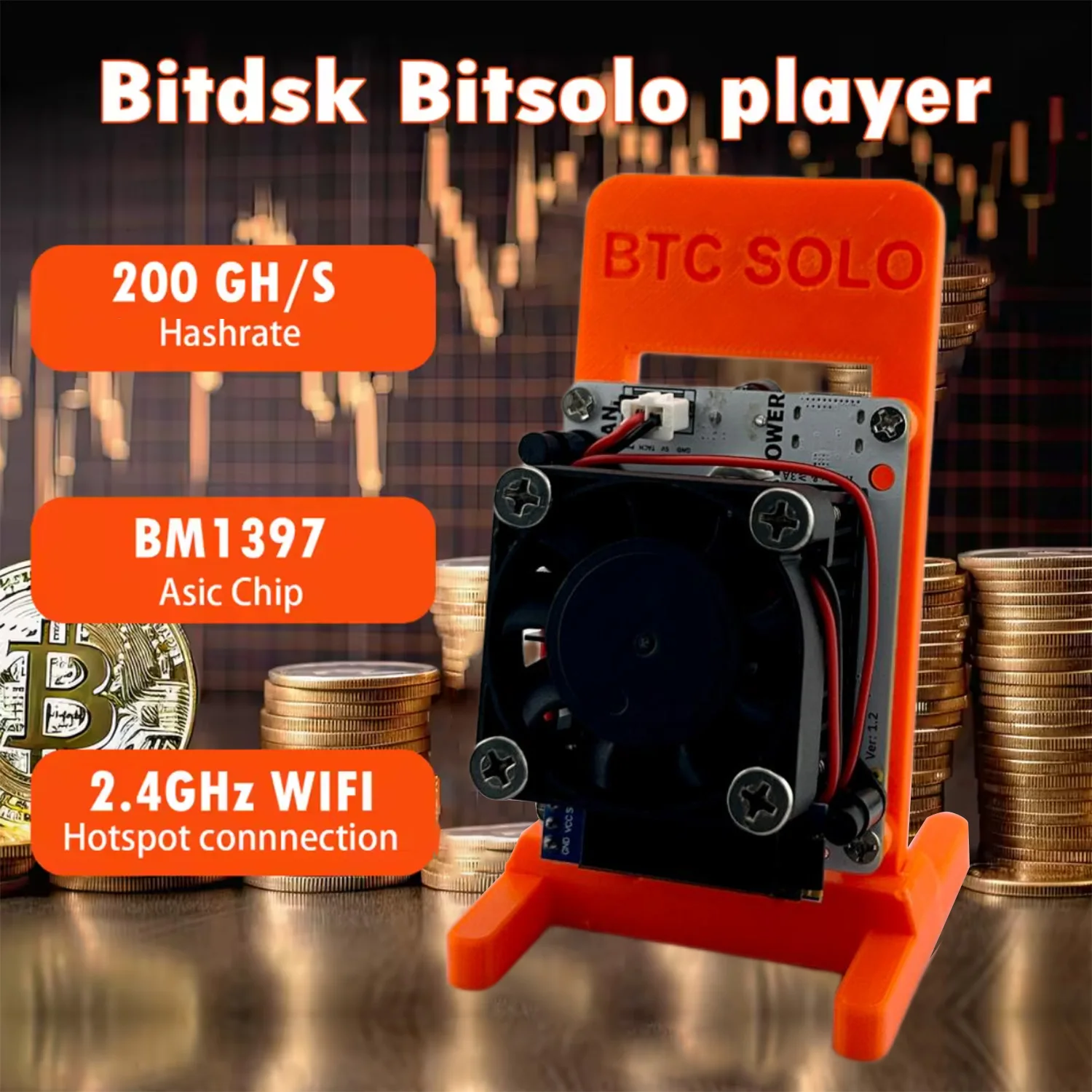 Bitdsk N8 Solo Miner 200Gh/s Miner Home Mining BM1397 Asic Chip BTC Miners Cryptos Mining device