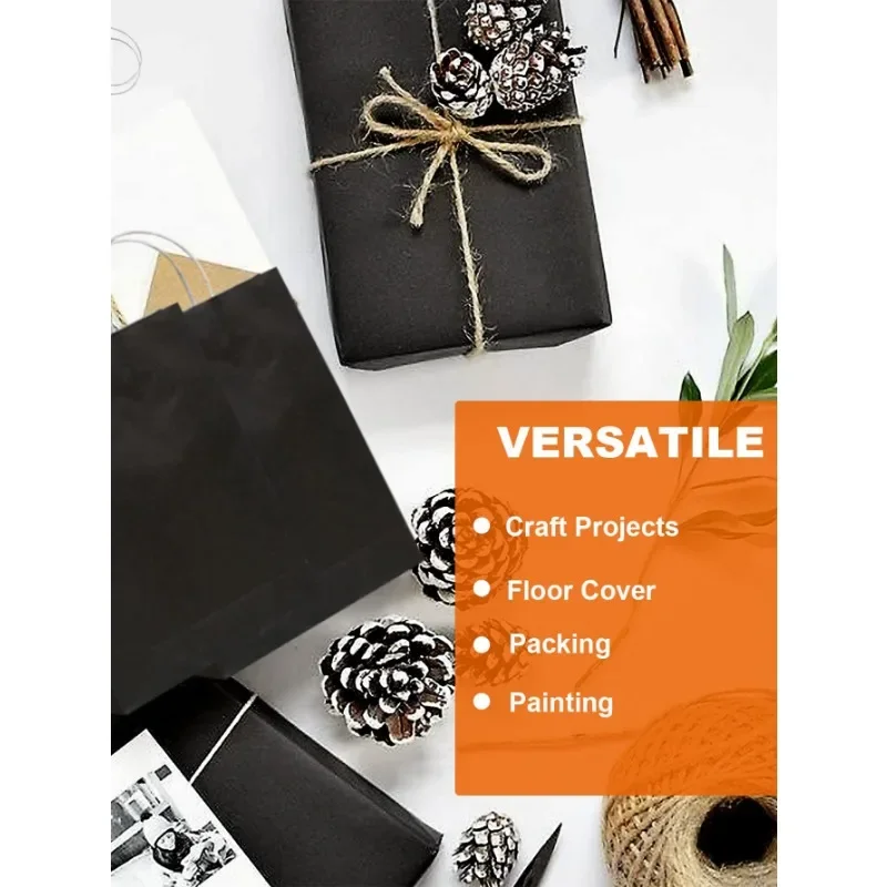 Black Wrapping Paper,Construction Paper for Poster Bulletin Board Paper,Classroom Decor, Birthday, Bouquet Flower Craft Supplies