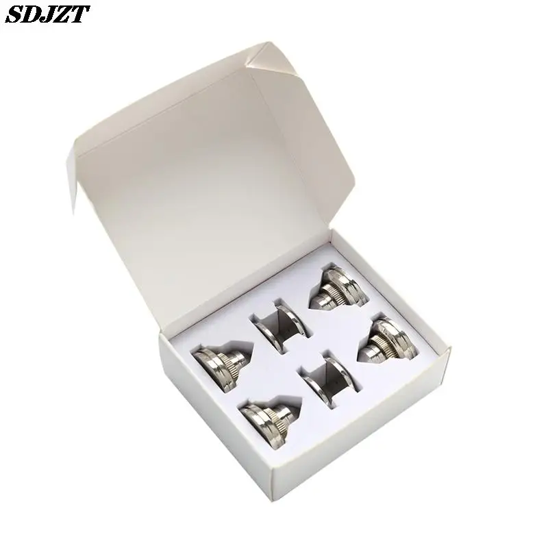 30x27mm 스피커 스탠드 피트 발 패드 4 개, 순수 구리 실버 라우드 스피커 박스 스파이크 콘 바닥 못 M28 x 26